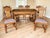 Brown 1930 Solid Oak Draw Leaf Table With Matching Original Chairs For Sale - Image 8 of 12