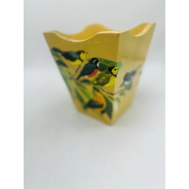 1960s Vintage Handmade Decoupage Container For Sale - Image 5 of 7