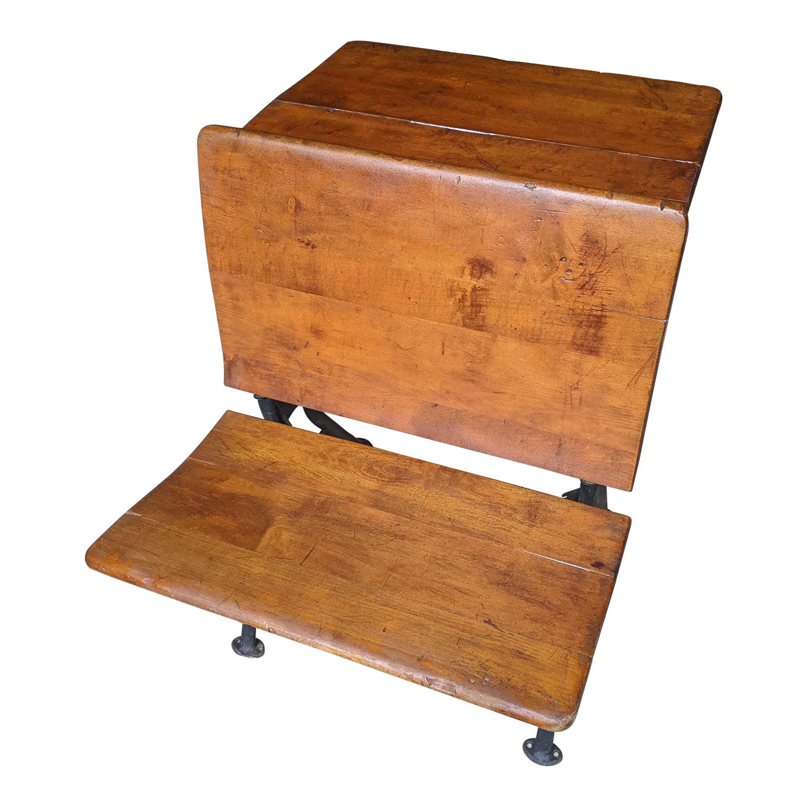 Antique Cast Iron and Wood School Desk Chairish