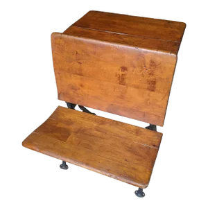 Antique Cast Iron and Wood School Desk