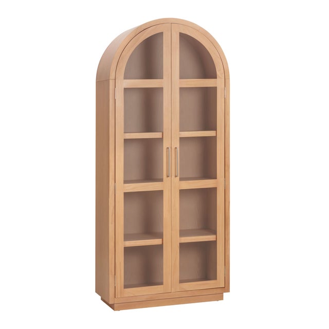 Boho Chic Marlow Natural Wood Display Cabinet For Sale - Image 3 of 9