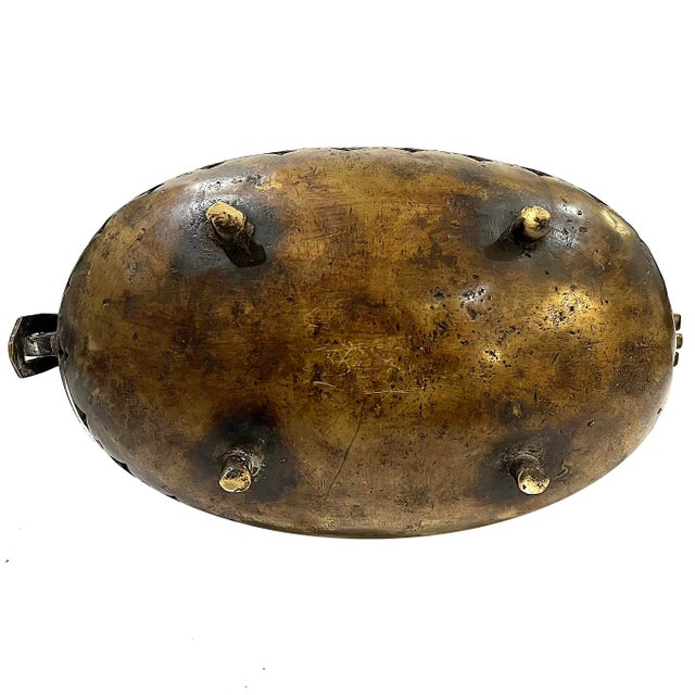 Antique Asian Bronze Horse Censer/Storage Box For Sale - Image 9 of 11