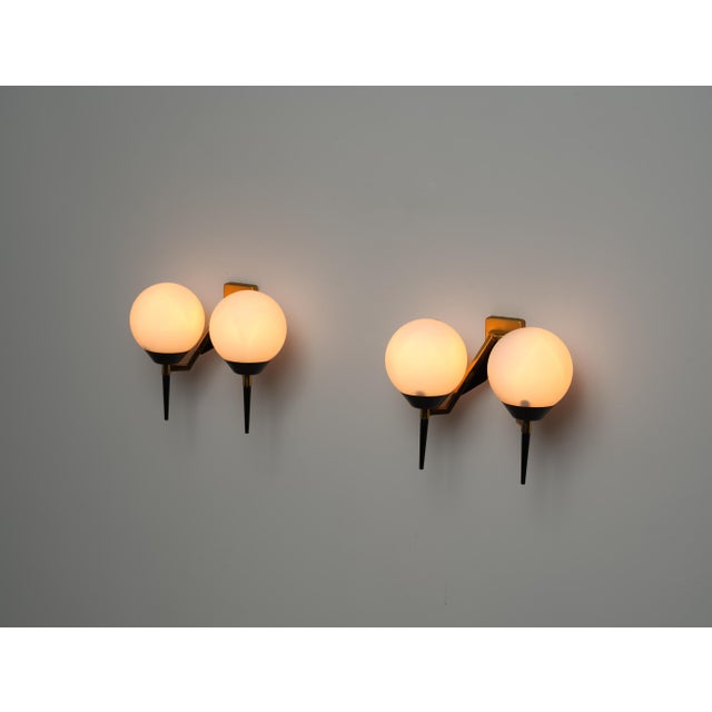 1950s Mid-Century Modern Italian Wall Sconces from Stilnovo, 1950s, Set of 2 For Sale - Image 5 of 8