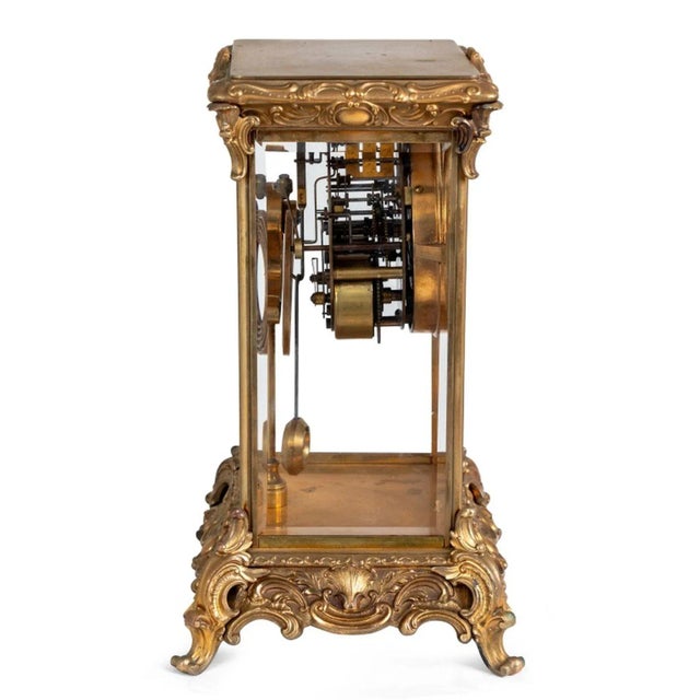 Rococo Ansonia Cast Brass Table Clock For Sale - Image 3 of 4