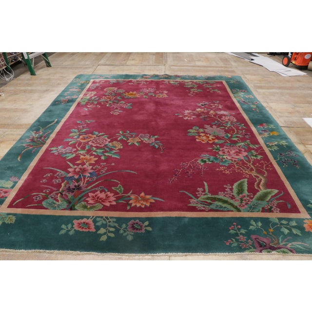 Antique Chinese Art Deco Rug, 08'10 X 11'06 For Sale - Image 11 of 14