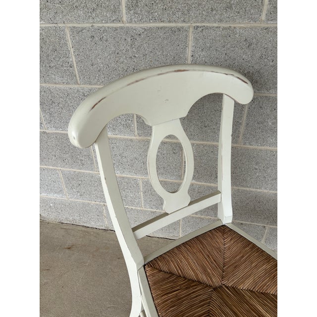 Description: Pottery Barn Napolean Cream Rush Bottom Side Chairs. Solid Condition. Normal Vintage Furniture Age Wear, See...