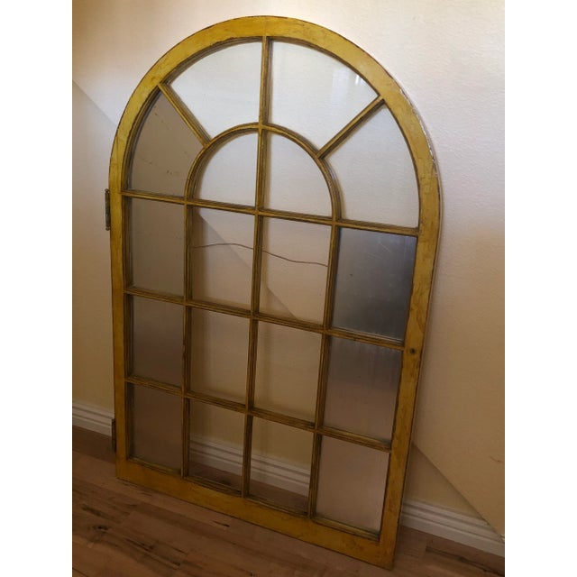 Vintage Corner Cabinet Door Wall Decor Custom Finished in Distressed Yellow Finish For Sale - Image 13 of 13