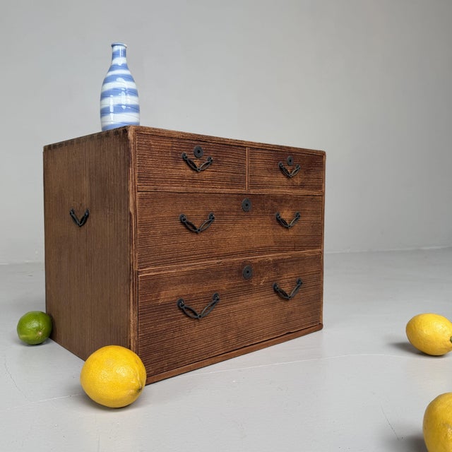 This compact Japanese drawer cabinet from the 1930s is a beautiful example of smart, refined storage furniture....