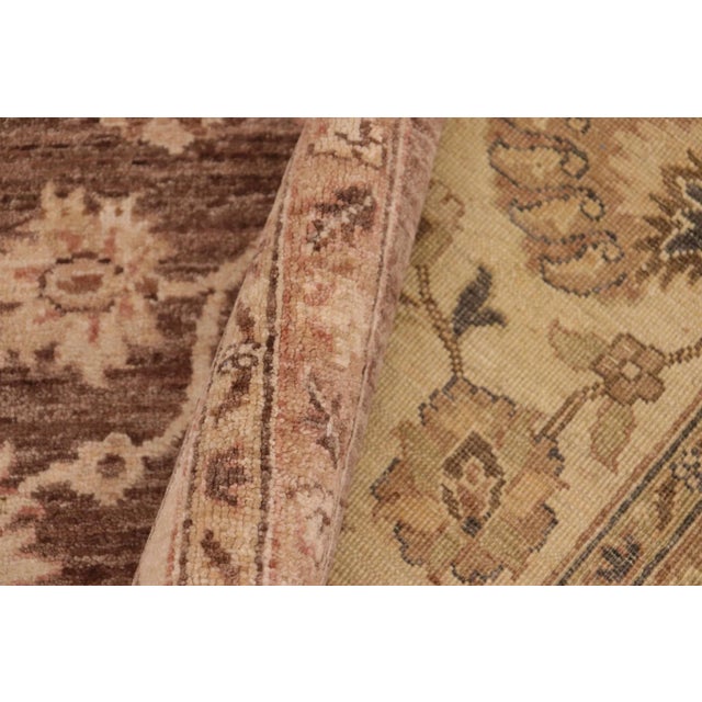 Beige Boho Chic Ziegler Brown Beige Hand-Knotted Wool Rug - 8'0'' X 9'9'' For Sale - Image 8 of 8