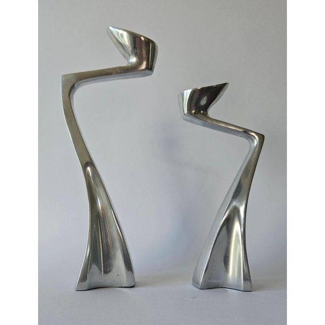 Mid-Century Swan Candleholders attributed to Matthew Hilton, England, 1986, Set of 2 For Sale - Image 6 of 15