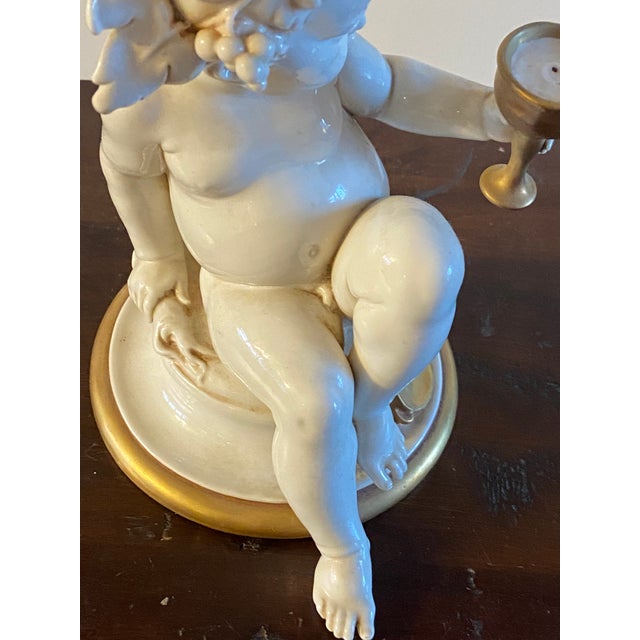 Vintage Giuseppe Cappe Baby Cherub Porcelain Sculpture Statue For Sale - Image 15 of 15