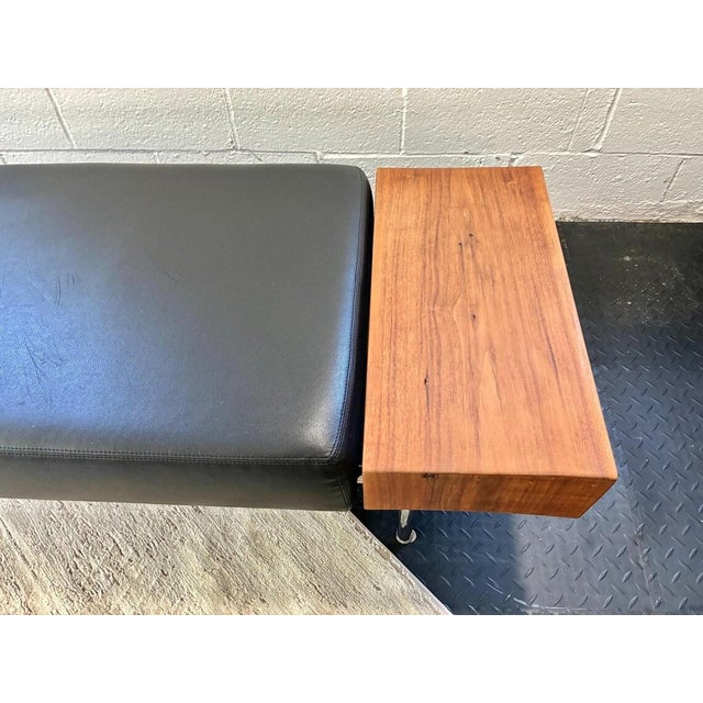 Keilhauer Furniture Leather and Wood Gallery Style Modern Bench From Keilhauer of Canada For Sale - Image 4 of 12