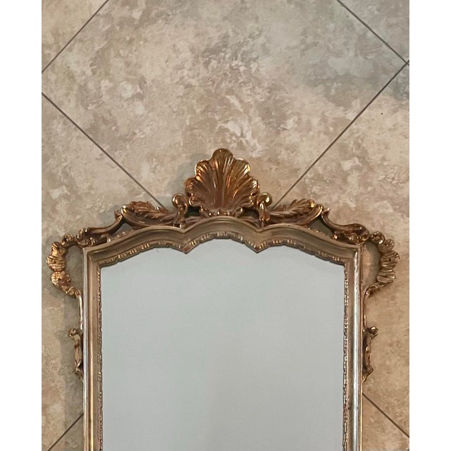 Rococo Vintage Regency Rococo Style Gilt Beveled Mirror For Sale - Image 3 of 9