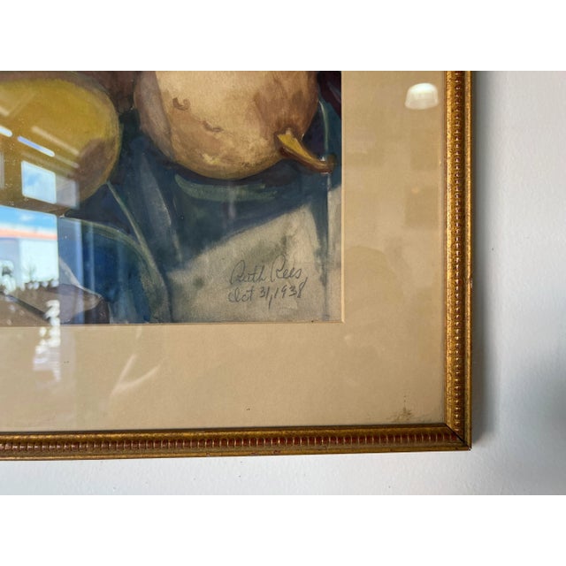 1930s 1930's Ruth Rees Still Life Watercolor Painting For Sale - Image 5 of 12