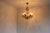 Metal Italian Tôle Chandelier with Ceramic Roses and Crystal Pendants, 1950s For Sale - Image 7 of 13