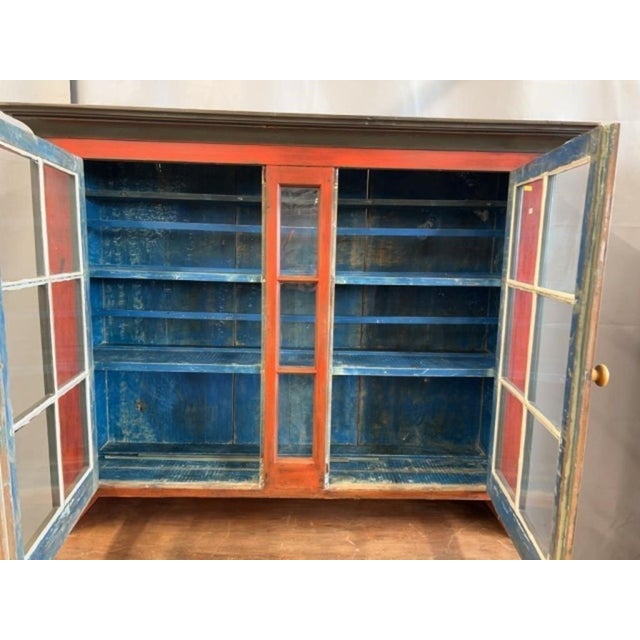 Wood Painted Step-Back Cupboard, Circa 1870 For Sale - Image 7 of 8