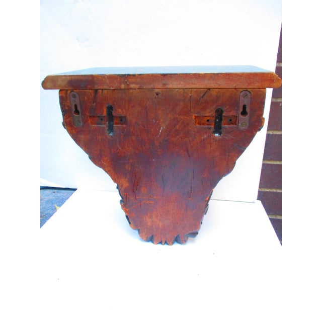 Wood Late 19th Century Walnut Hardwood Carved Wall Shelf For Sale - Image 7 of 9