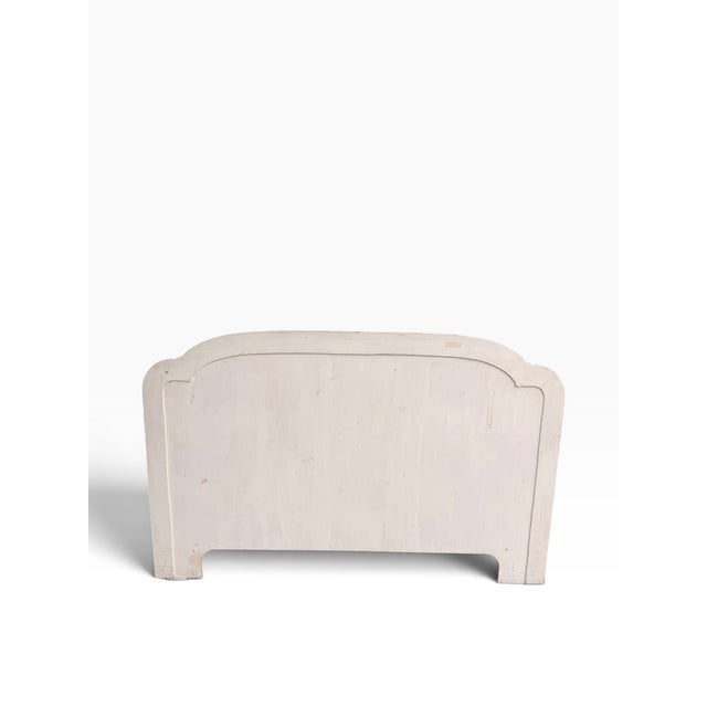 Vintage King-Size Chinoiserie Silk Upholstered Headboard With Carved Frame For Sale In Boston - Image 6 of 16