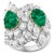 Two Pear Shape 5.5 Ct Emerald & 8.5 Ct Diamond Ring, 18k White Gold Size 6 For Sale - Image 4 of 8
