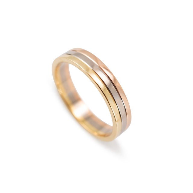 Brand: Cartier Gender: Men’s Metal Type: 18K Tri-Color Gold Ring Size: 11 Width: 4.80 mm Weight: 7.47 grams CARTIER Men's...