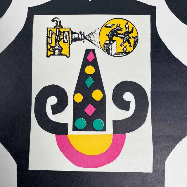 Beautiful, psychedelic and original lithograph of laterna magika experimental national theatre from prague. dates:...