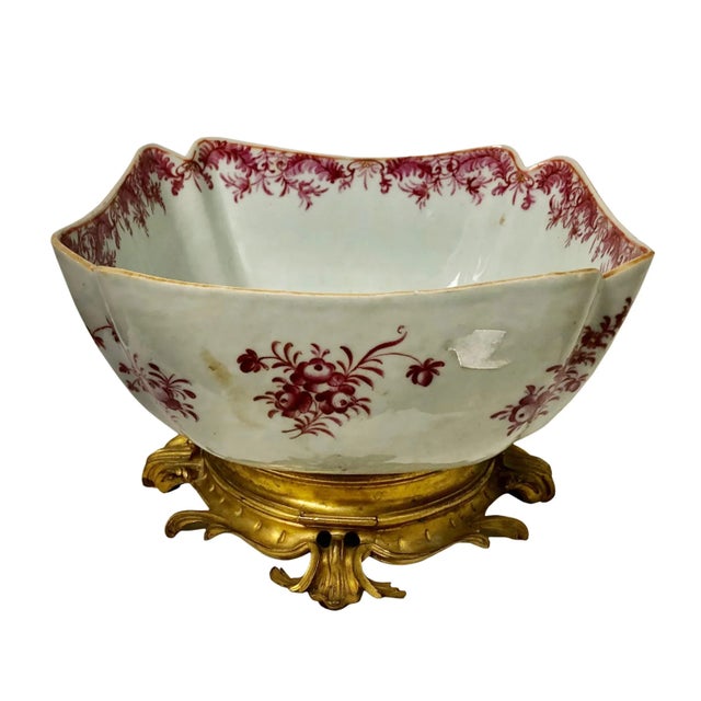 Late 18th Century Late 18th Century Chinese Export Bowl With Doré Bronze Base For Sale - Image 5 of 7