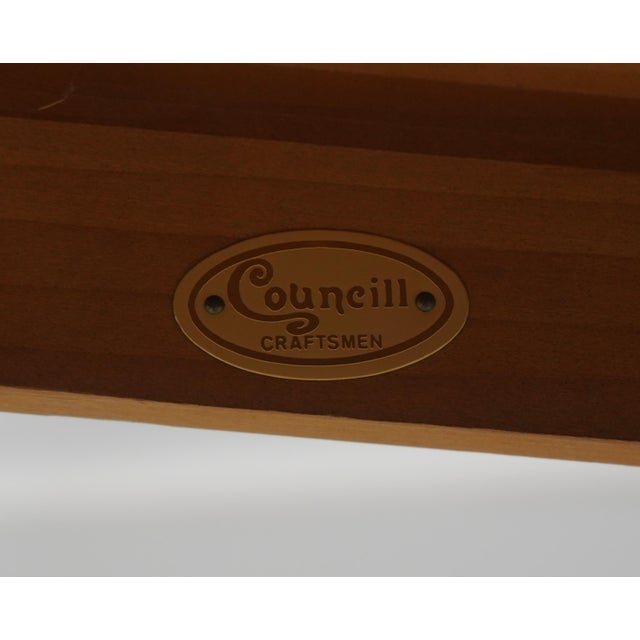 Council Craftsmen Flame Mahogany Inlaid Demi-Lune Console Table For Sale - Image 13 of 13