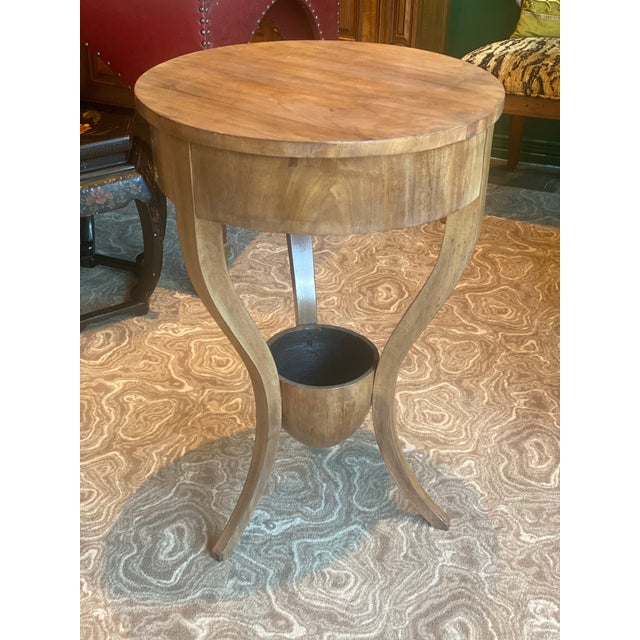 Vintage Round Wooden Side Table Chairish