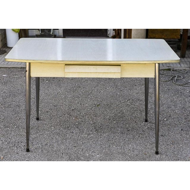 Kitchen Table with White Formica Top and Pastry Board, 1970s For Sale - Image 9 of 9