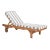 Newport Chaise Lounge Chair with Side Table, Natural/Grey Stripe Cushion For Sale