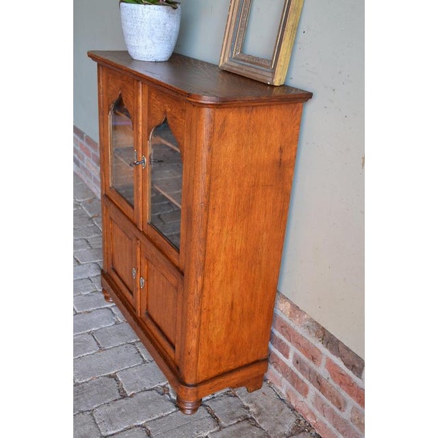 Antique Oak Wooden Display Cabinet For Sale - Image 6 of 10
