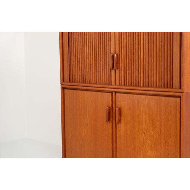 Wood Highboard with Tambour Doors by Heinrich Riestenpatt, 1960s For Sale - Image 7 of 16