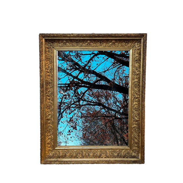 Antique Italian Gilt Wood Mirror with Carved Frame, Late 19th Century For Sale - Image 11 of 15