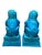 Mid-Century Modern Pair of 1960’s Mid Century Chinese Turquoise Porcelain Foo Dog Statues For Sale - Image 3 of 9