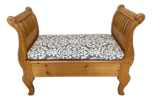Pine Bench W/Custom Linen Cushion