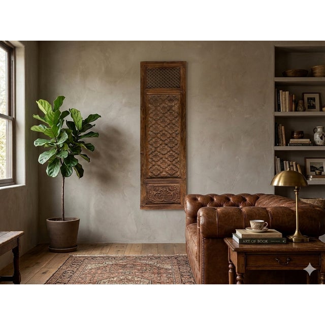Vintage Restored Relief Floral Motif Rectangular Wood Wall Panel A For Sale In San Francisco - Image 6 of 10