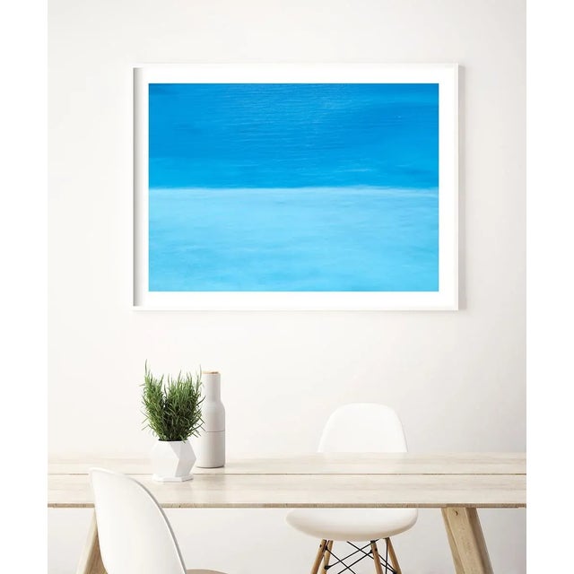 Paper Contemporary Minimalist Coastal Photography Print, Blue Abstract Art Print, 45 X 30" Fine Art Photograph, 'Ionian Sea Blues' For Sale - Image 7 of 9