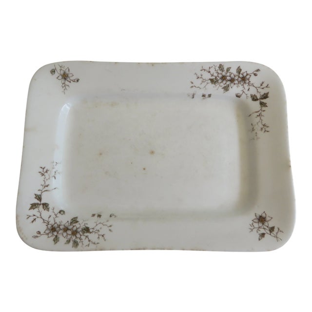 Antique Transfer Small Rectangular Platter by Maddock & Co Burslem