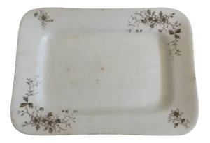 Antique Transfer Small Rectangular Platter by Maddock & Co Burslem England