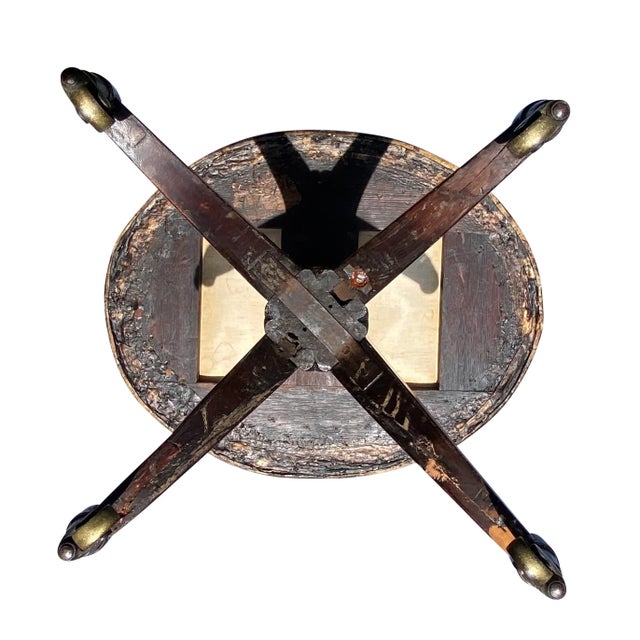 Antique Regency Mahogany & Satinwood Sewing Stand For Sale - Image 12 of 13