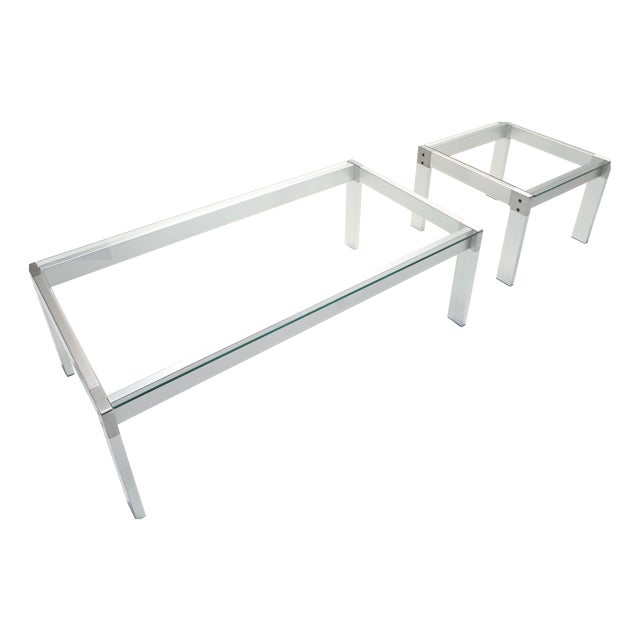 Festo Coffee Table and Side Table by Gae Aulenti for Zanotta, 1970s, Set of 2 For Sale