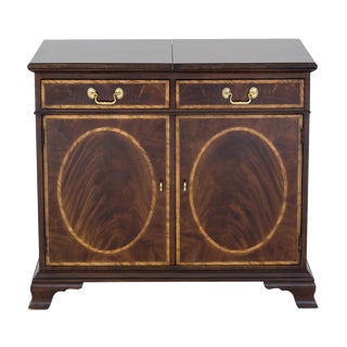 Henredon Flame Mahogany Bar Cabinet For Sale