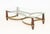 Hollywood Regency Style Brass & Wood Coffee Table For Sale In New York - Image 6 of 7