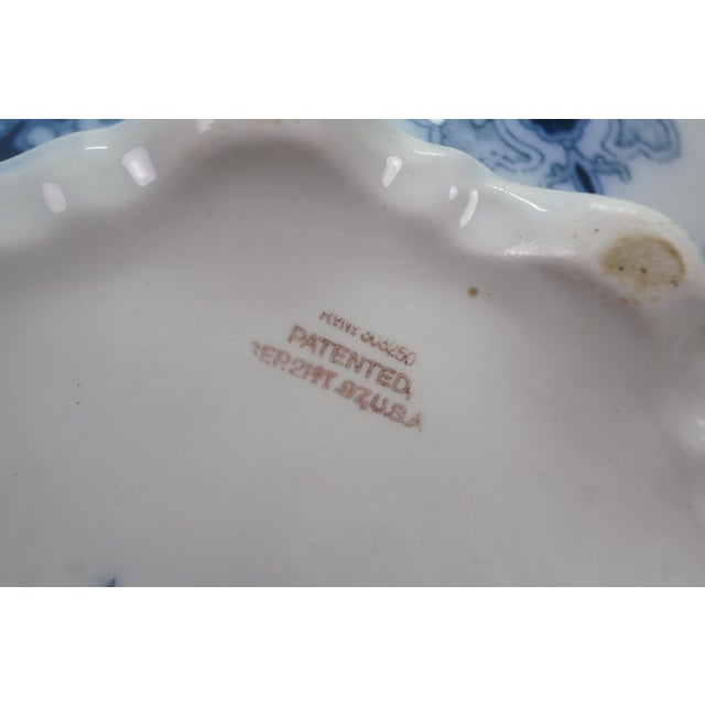 Blue Antique w.h. Grindley Flow Blue Pitcher 1897 English Ironstone Water Jug For Sale - Image 8 of 13