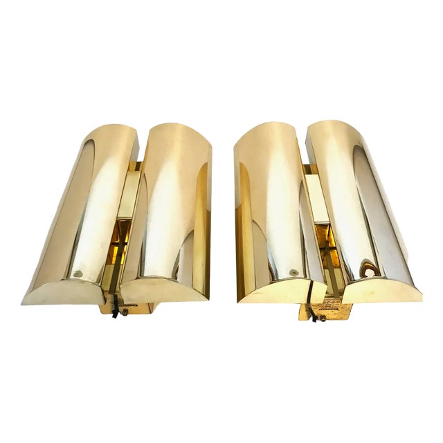 Swedish Brass Sconces from Fagerhult Belysning, 1980s, Set of 2 For Sale