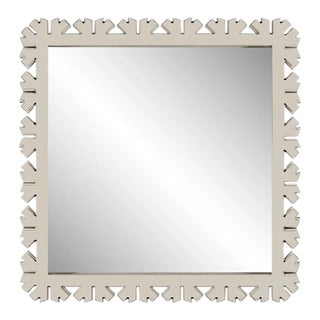 Fleur Home Audubon Bamboo Sticks Square Mirror in Useful Gray, 31.5x31.5 For Sale