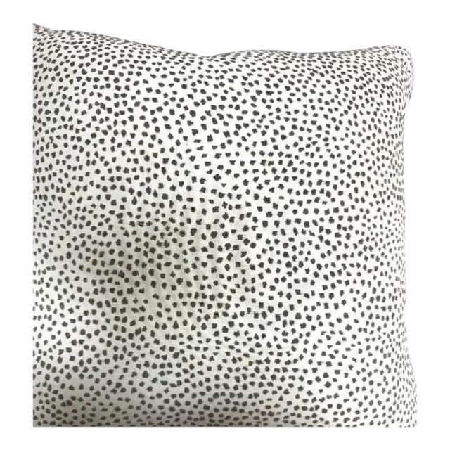 Pair 22'' Pillows Gray Dot With Pink Welt For Sale In West Palm - Image 6 of 6