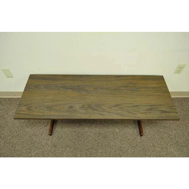 Wood Vintage Mid Century Danish Modern Teak and Laminate Rectangular Coffee Table For Sale - Image 7 of 12