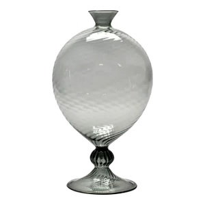 Large Hand Blown Thin Walled Murano Smoke Vase
