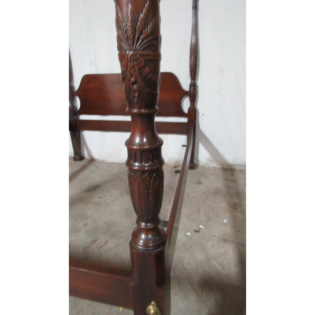 Chippendale 1980s Drexel Queen Size Poster Rice Bed Mahogany Eighteenth Century For Sale - Image 3 of 9